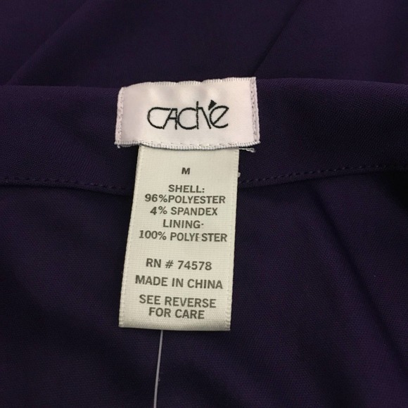 NEW Cache Women's One Shoulder Stretch Sz Medium Purple Green Mini Dress - Picture 4 of 6